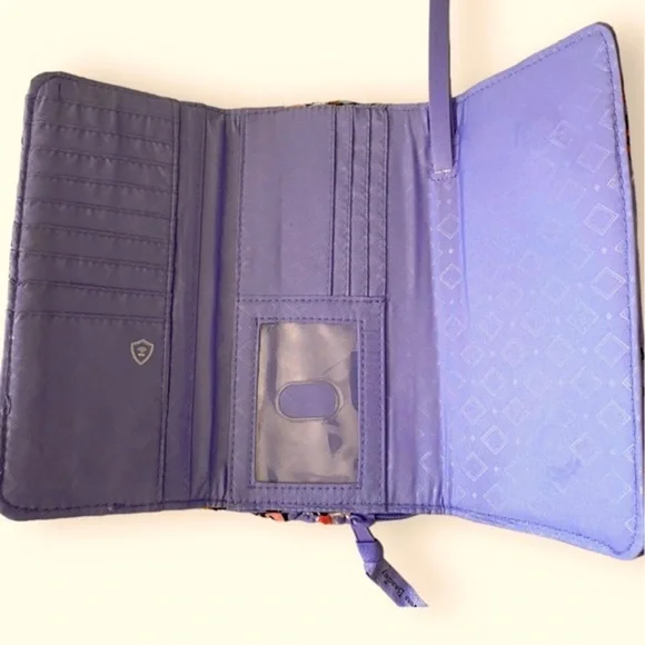 Title: Vera Bradley RFID Mural Garden Wristlet Wallet Coastal Boho Print Clutch - Picture 12 of 12